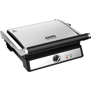 Super Grill e Sanduicheira Arno Inox com Abertura 180 Graus e Placas Antiaderentes GGRA