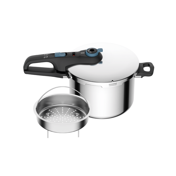 Panela De Pressão Rochedo Inox Trendy 6 litros Fechamento Externo Com Cesta De Vapor
