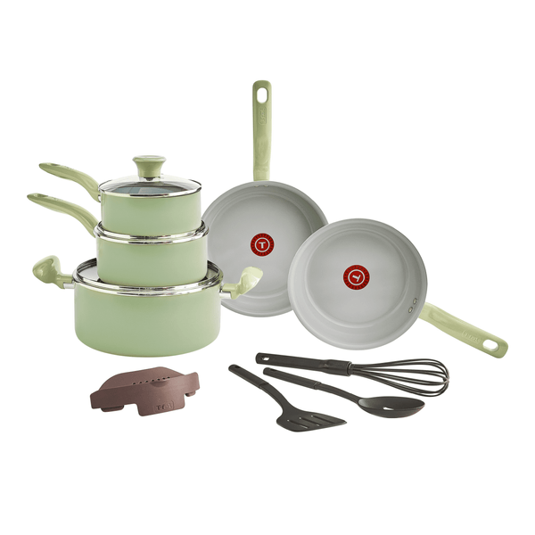 Jogo de Panelas Tefal Recycled Ceramic Verde 9 Peças