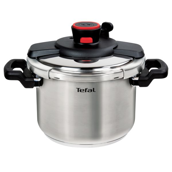 Panela De Pressão Tefal Unique 6L Inox Fechamento Externo Versátil 2 em 1